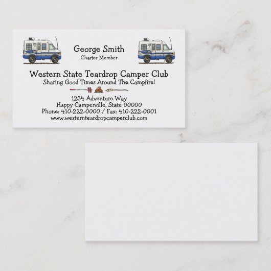 Rialta Winnebago Camper RV HSH Visitekaartje (Voorkant / Achterkant)