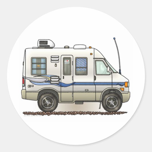 Rialta Winnebago Camper RV Ronde Sticker (Voorkant)