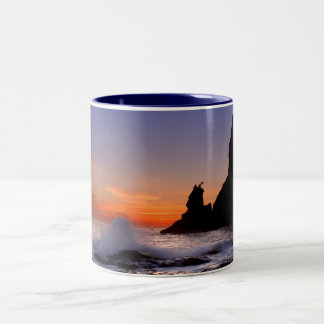 Rialto Beach at Sunset Tweekleurige Koffiemok