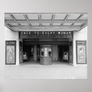 Rialto Bioscoop, 1920. Antieke foto Poster