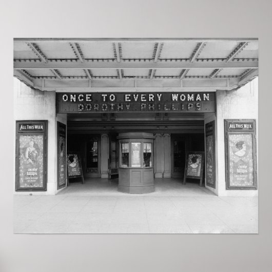 Rialto Bioscoop, 1920. Antieke foto Poster (Voorkant)