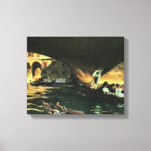 Rialto Bridge, Grand Canal van John Singer Sargent Canvas Afdruk (Voorkant)