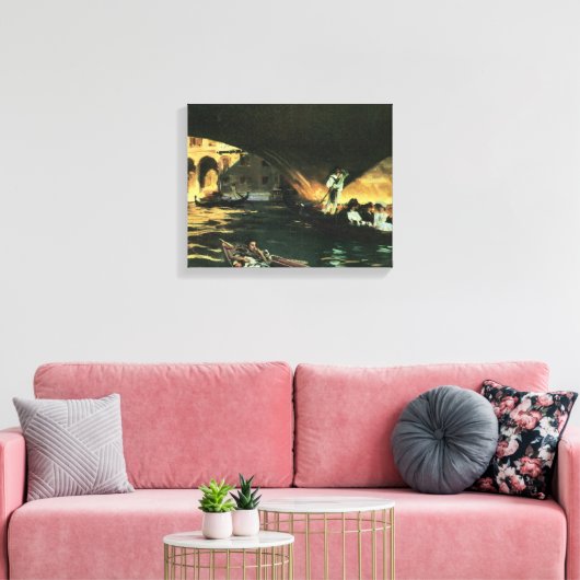 Rialto Bridge, Grand Canal van John Singer Sargent Canvas Afdruk (Insitu (Woonkamer))