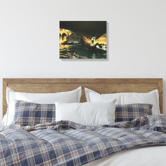 Rialto Bridge, Grand Canal van John Singer Sargent Canvas Afdruk (Insitu (Slaapkamer))