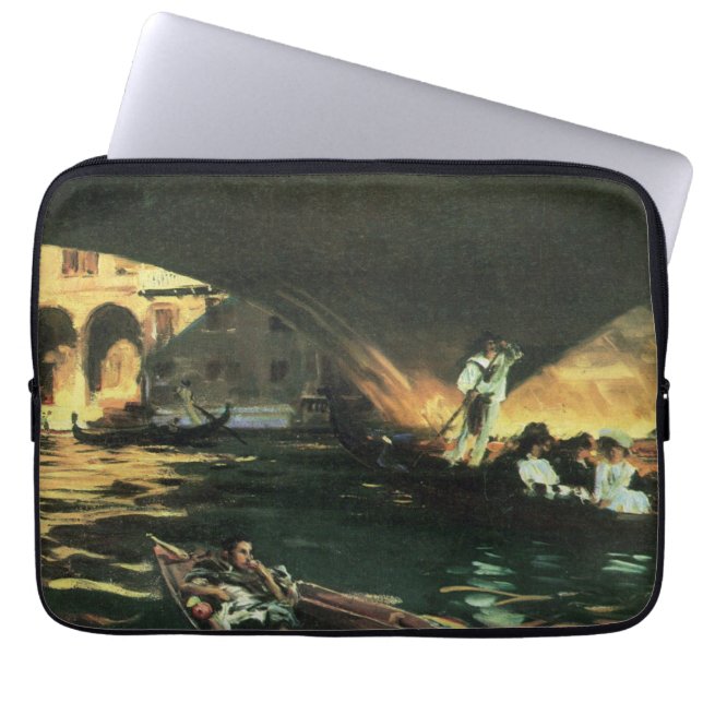 Rialto Bridge, Grand Canal van John Singer Sargent Laptop Sleeve (Voorkant)