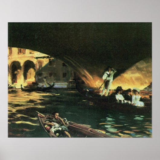 Rialto Bridge, Grand Canal van John Singer Sargent Poster (Voorkant)