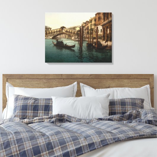 Rialto Bridge I, Venetië, Italië Canvas Afdruk (Insitu (Slaapkamer))