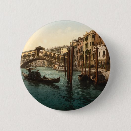 Rialto Bridge I, Venetië, Italië Ronde Button 5,7 Cm (Voorkant)