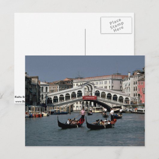 Rialto Bridge, Venetië Briefkaart (Voorkant / Achterkant)