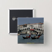 Rialto Bridge, Venetië Vierkante Button 5,1 Cm (Voorkant /achterkant)