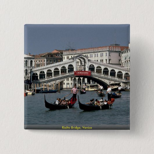 Rialto Bridge, Venetië Vierkante Button 5,1 Cm (Voorkant)