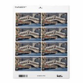 Rialto Bridge Venice Italië Etiket (Full Sheet)