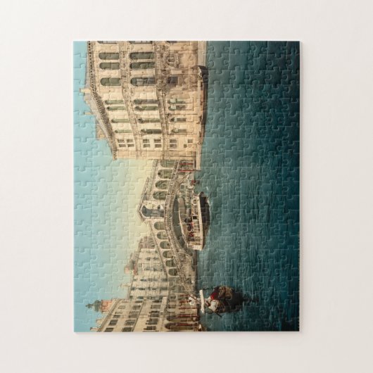 Rialto Bridge Venice, Italië — Grote Kanaalboot Legpuzzel (Verticaal)