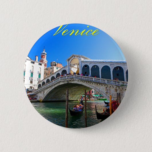 Rialto Bridge Venice - Pro-foto Ronde Button 5,7 Cm (Voorkant)