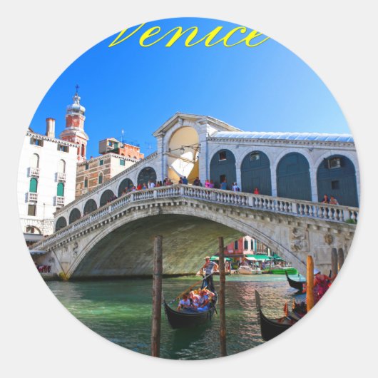 Rialto Bridge Venice - Pro-foto Ronde Sticker (Voorkant)