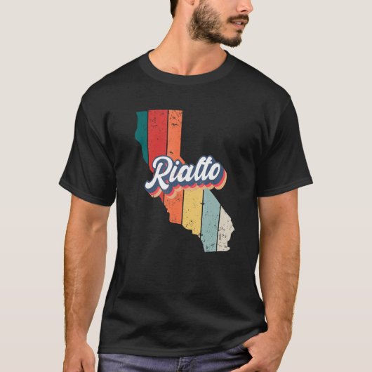 Rialto City Retro  Hometown California T-shirt (Voorkant)