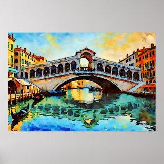 Rialtobrug Aquarel Poster