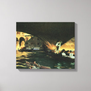 Rialtobrug, Grand Canal van John Singer Sargent Canvas Afdruk
