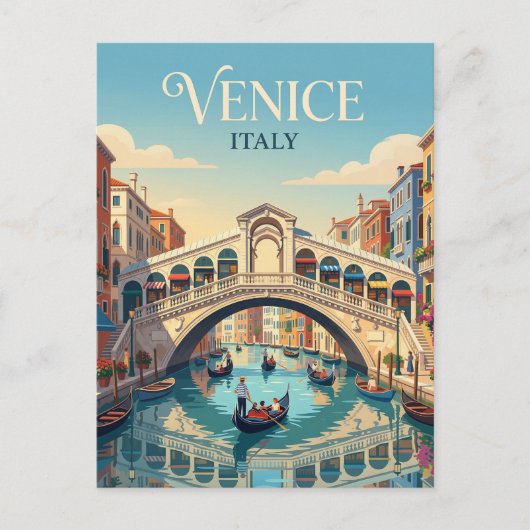 Rialtobrug Italië Briefkaart (Voorkant)