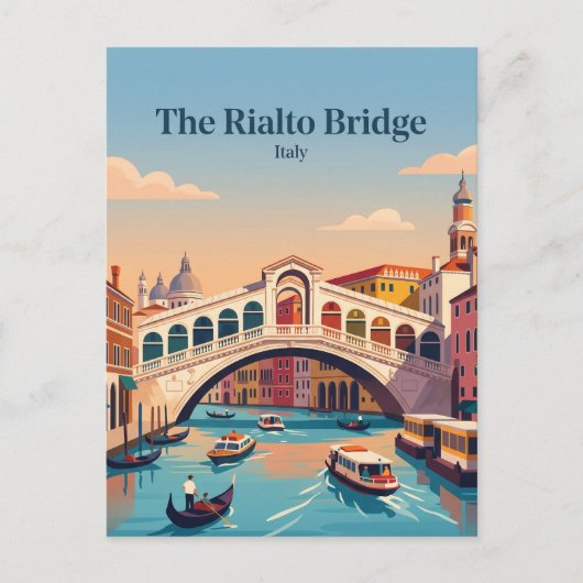 Rialtobrug Italië Briefkaart (Voorkant)