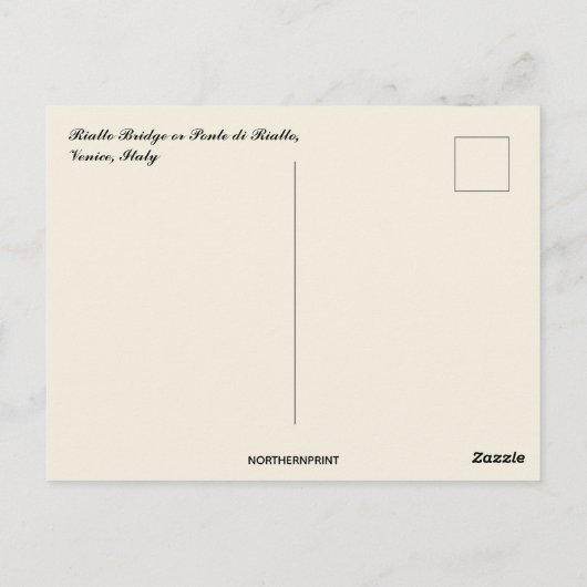 Rialtobrug of Ponti di Rialto Venetië Italië Briefkaart (Achterkant)