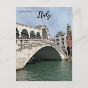 Rialtobrug of Ponti di Rialto Venetië Italië Briefkaart