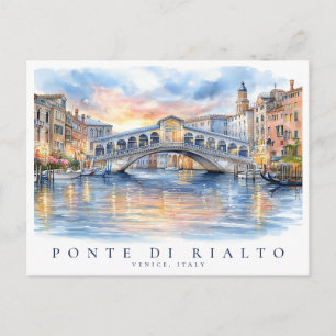 Rialtobrug Venetië Aquarel Italië Reizen Briefkaart