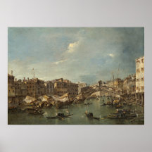 Rialtobrug, Venetië - F Guardi Fine Art Poster