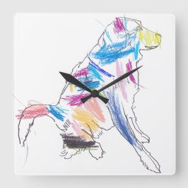 RianbowDog Clock Vierkante Klok