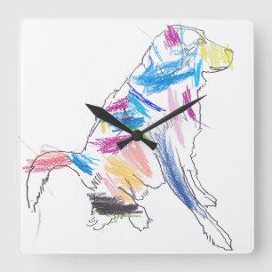 RianbowDog Clock Vierkante Klok