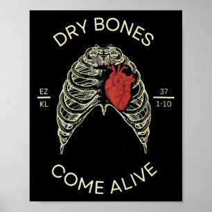 Rib Cage Dry Botten komen tot leven Bijbelvers Chr Poster