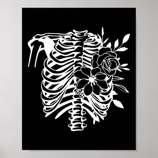 Rib Cage Flower Easy Halloween Kostuum 1 Poster (Voorkant)