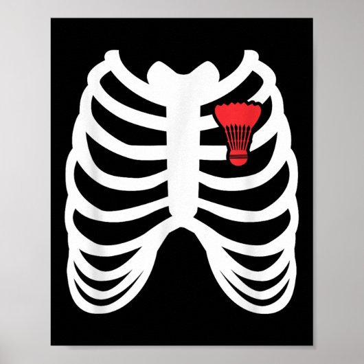 Rib Cage Funny Badminton Player T Shirt Gift  Poster (Voorkant)