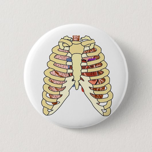 Rib Cage Lungs & Heart Ronde Button 5,7 Cm (Voorkant)