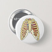 Rib Cage Lungs & Heart Ronde Button 5,7 Cm (Voorkant /achterkant)