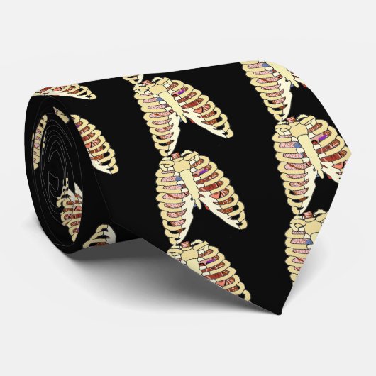 Rib Cage Lungs & Heart Stropdas (Opgerold)