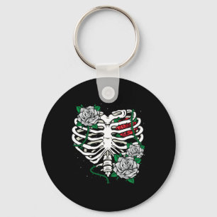 Rib Cage Met Bloemen Halloween Xray Skeleton Cand Sleutelhanger