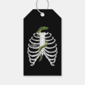 Rib Cage Skelet Botten met Groene Snake Halloween Cadeaulabel (Voorkant)