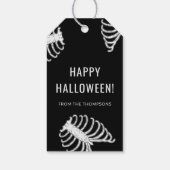 Rib Cage Skelet Botten met Groene Snake Halloween Cadeaulabel (Achterkant)