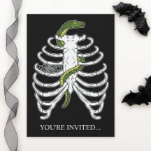 Rib Cage Skelet Botten met Groene Snake Halloween