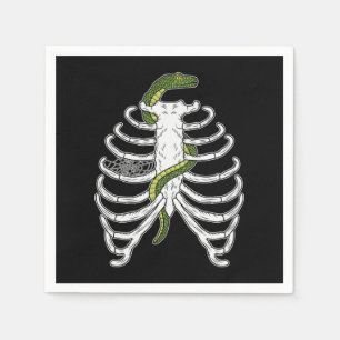Rib Cage Skelet Botten met Groene Snake Halloween Servet