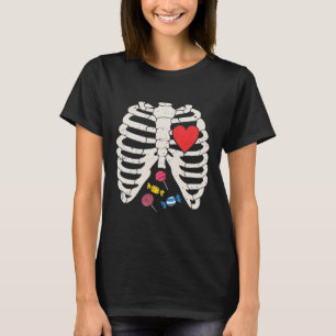 Rib Cage Snoep Hart Grappige Xray Halloween Kinder T-shirt