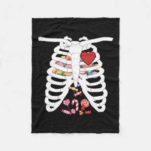 Rib Cage X-ray Snoep Grappig Halloween Kostuum Kin Fleece Deken