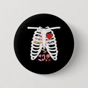 Rib Cage X-ray Snoep Grappig Halloween Kostuum Kin Ronde Button 5,7 Cm