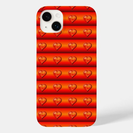 Ribbed Flaming Hearts Case-Mate iPhone Case (Achterkant)