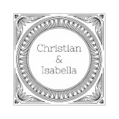 Ribbed Frame Couple Wooden Art Stamp Rubberstempel (Afrduk)