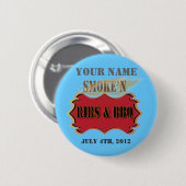 ribben van rook en bbq ronde button 5,7 cm (Voorkant /achterkant)