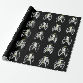 Ribbenkast botten met groen slang Halloween patroo Cadeaupapier