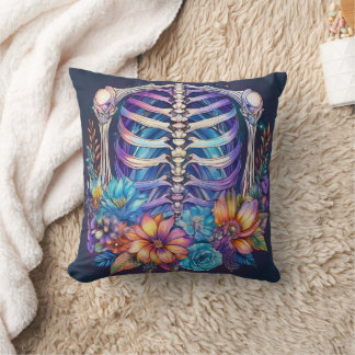 Ribbenkast en bloemen ontwerp kussen