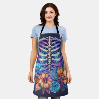 Ribbenkast en bloemen ontwerp schort